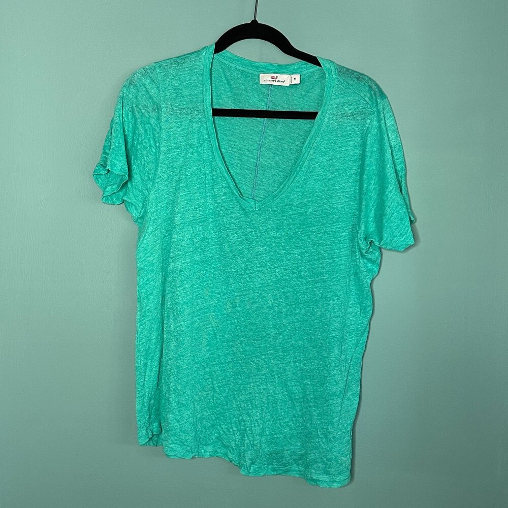 Vineyard Vine Linen V-Neck Tee - Medium